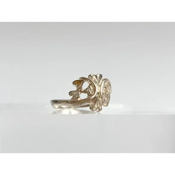 Multi Heart Shaped Carved Love Themed Sterling Silver 925 Vintage Ring - sz 6 - Picture 3 of 14